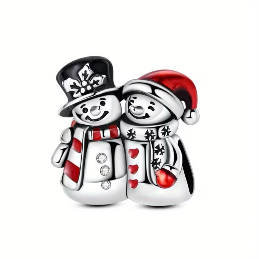 Festive Snowman Couple Charm